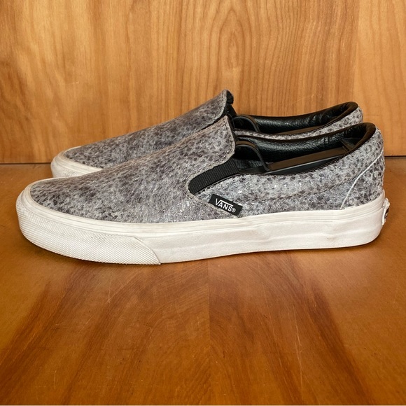 Womens 7.5 Vans Off The Wall Slip On Sneakers Animal Print Grey SEF0796 - Picture 3 of 8
